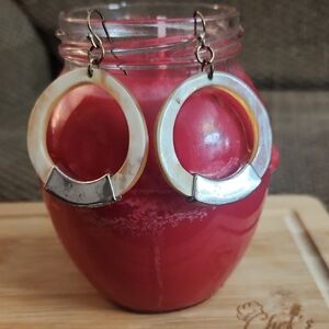 Noonday Collection Cream and Silver Earrings